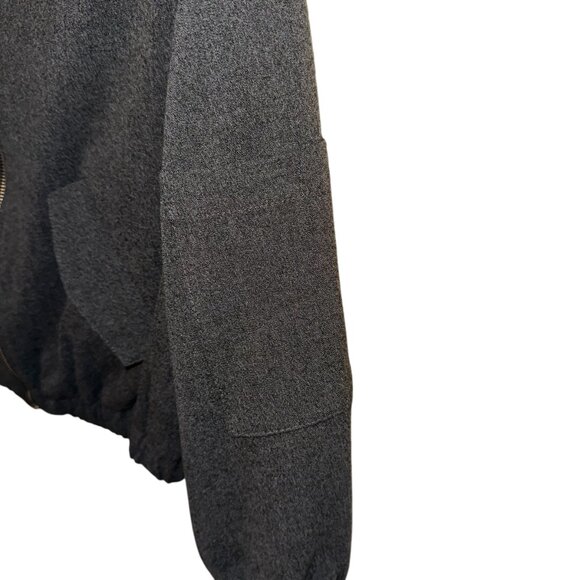 Kid's Zara Grey Bomber Jacket Zip Front‎ Cropped Elastic Hem Pockets Size 13/14 - Picture 4 of 9